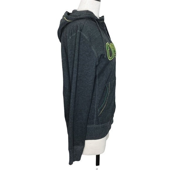 UO University of Oregon Ducks Hoodie S * Full Zip Hooded Sweatshirt Jacket Gray - Picture 5 of 6
